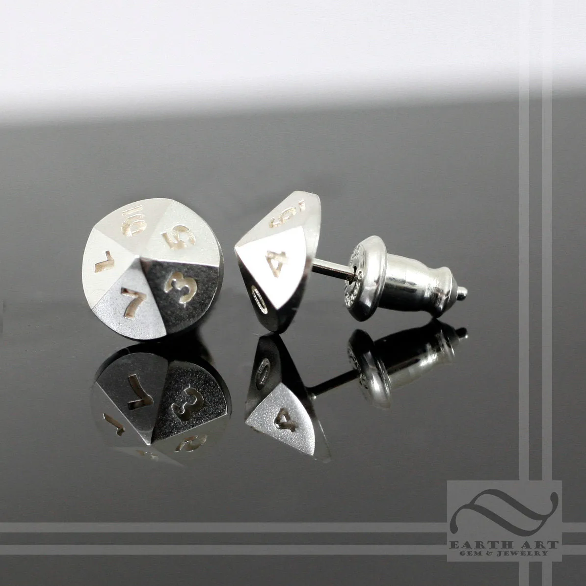 D10 Dice Earrings - sterling silver or14k Gold
