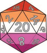 D20 Sticker - Lesbian Pride