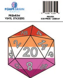 D20 Sticker - Lesbian Pride