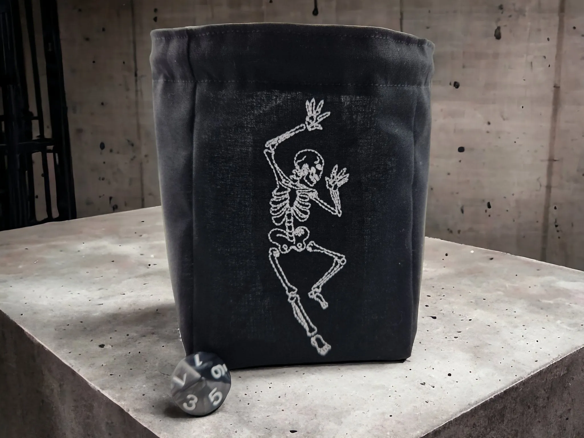 Dancing Skeleton Dice Bag