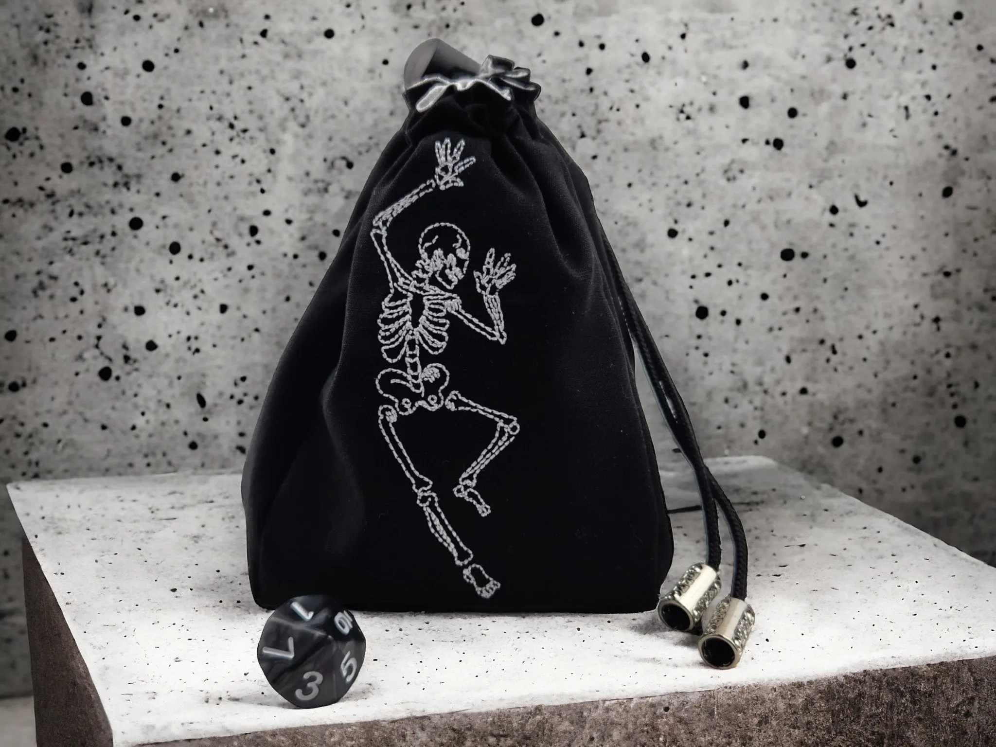 Dancing Skeleton Dice Bag