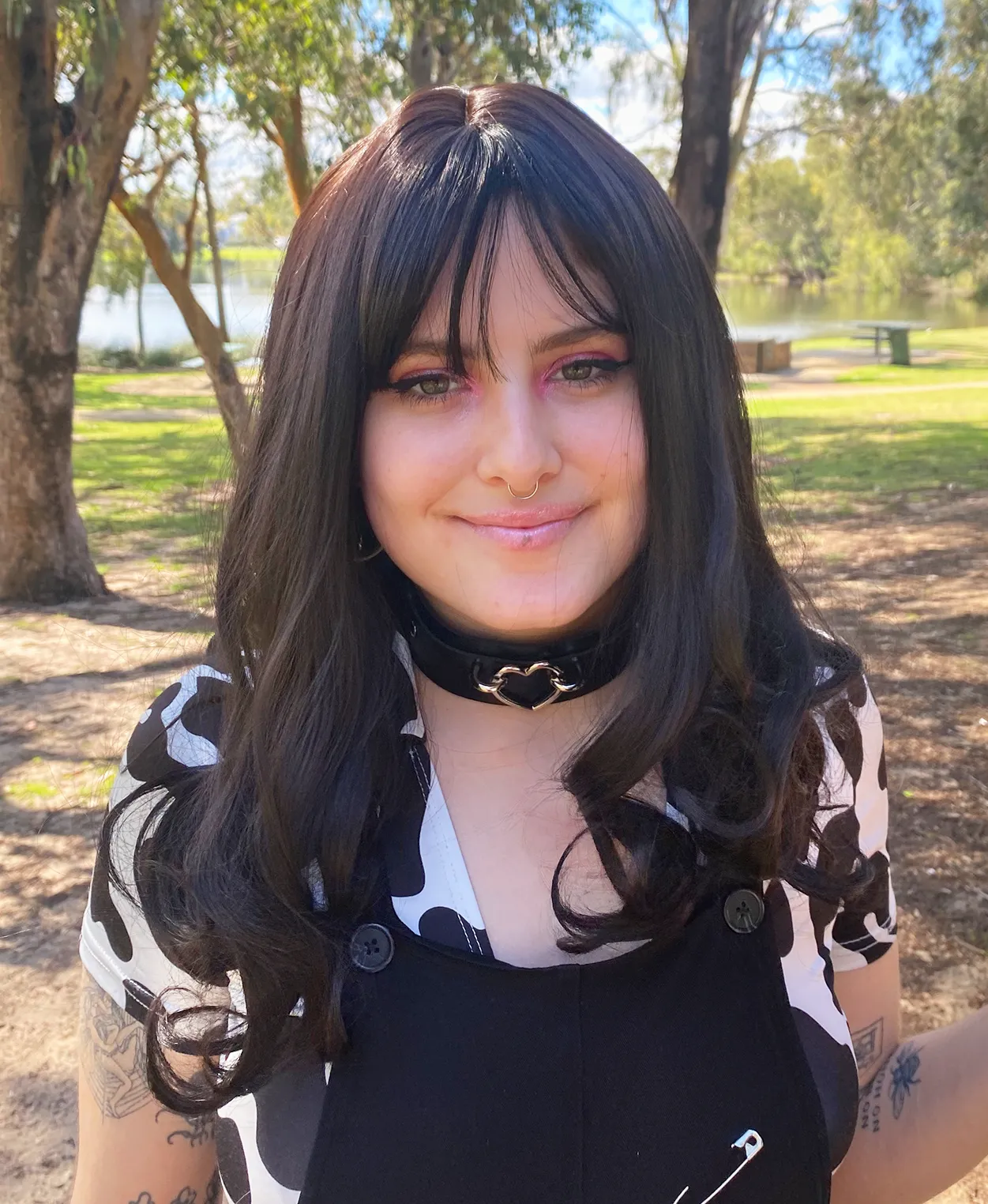 Deluxe Dark Brown Mid Length Curly Wig