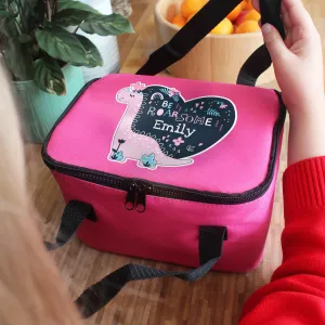 Dinosaur Pink Lunch Bag Personalised