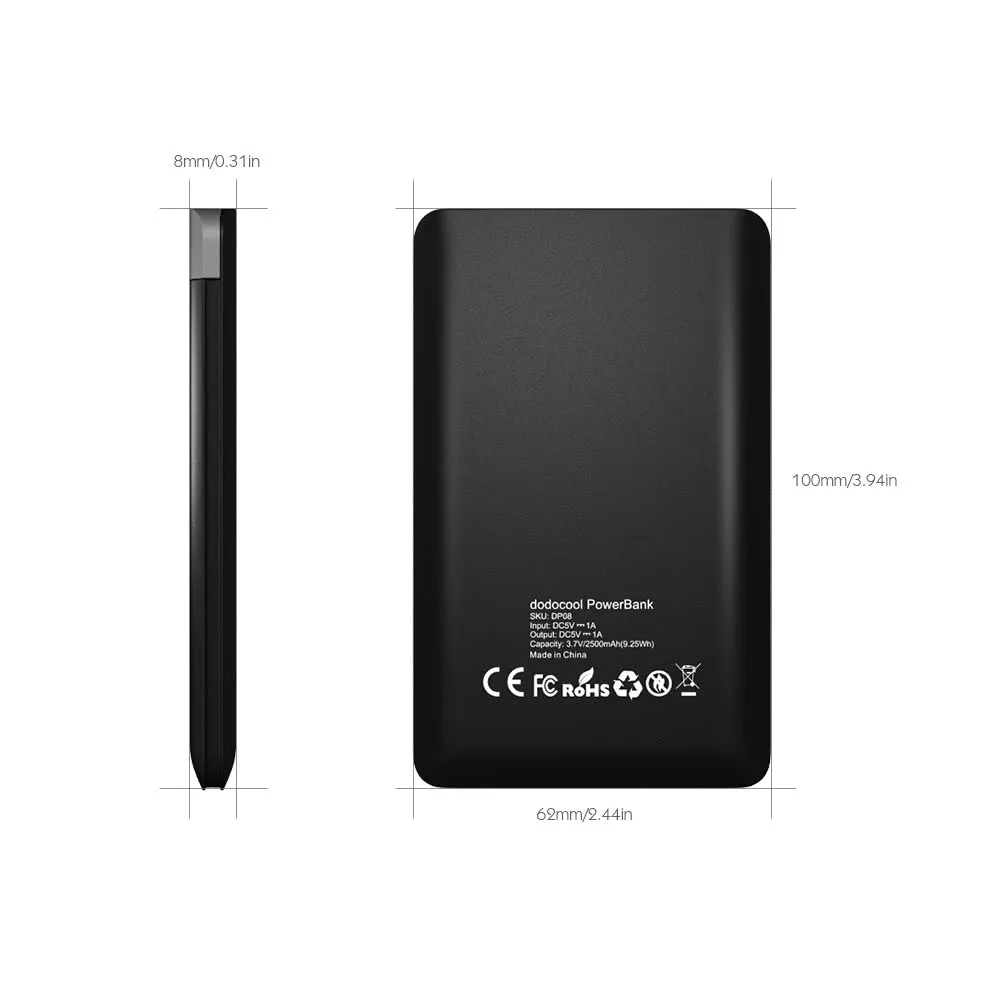 Dodocool MFi Certified Ultra Thin 2500mAh Portable Charger and power bank