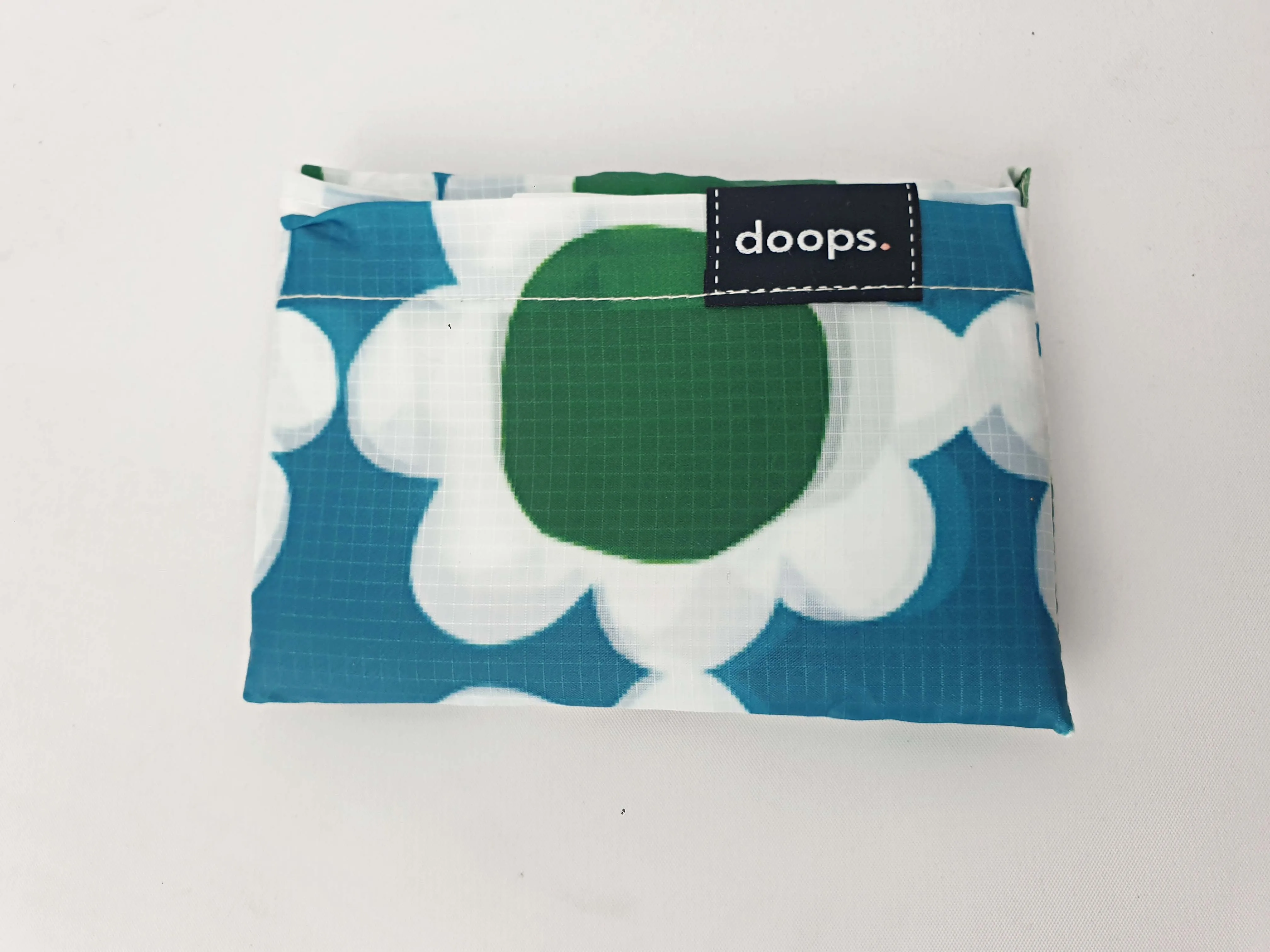Doops blue daisy print compact shopping bag