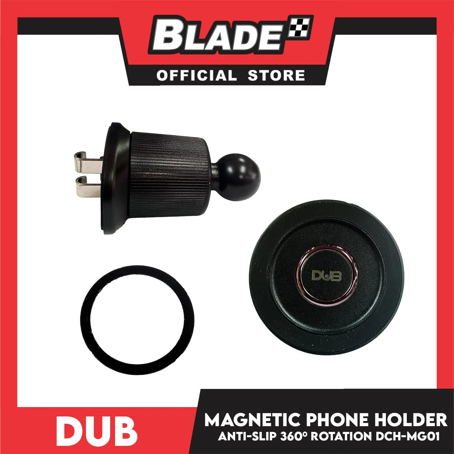 Dub Magnetic Car Phone Holder with Double Lock for Stable Use, Anti-slip, 360 Rotation DCH-MG01