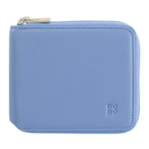 DUDU Men's Wallet Rfid in leather leather with a small external zip zip zip with 6 cards slots