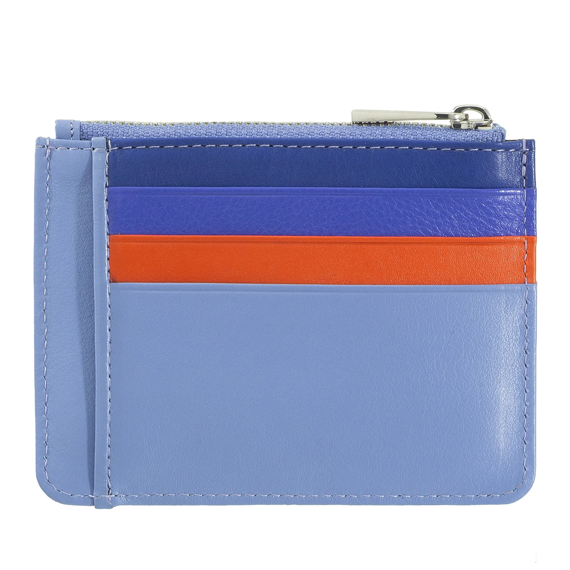 DUDU sachet Credit cards in real colorful leather wallet with zip
