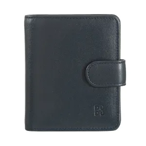 Dudu small leather wallet with zipper door, compact handbag portfolio with button closure, banknotes, card holder and RFID protection