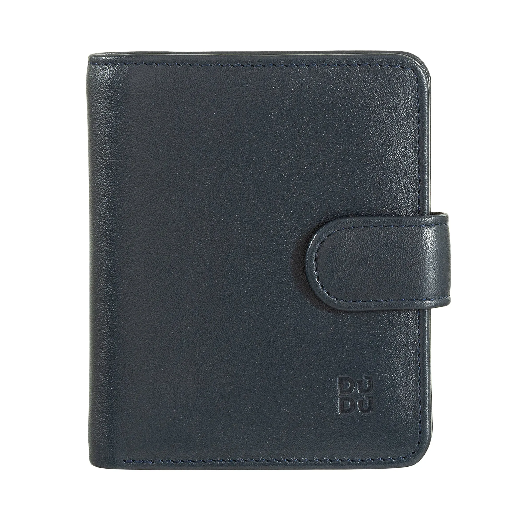 Dudu small leather wallet with zipper door, compact handbag portfolio with button closure, banknotes, card holder and RFID protection