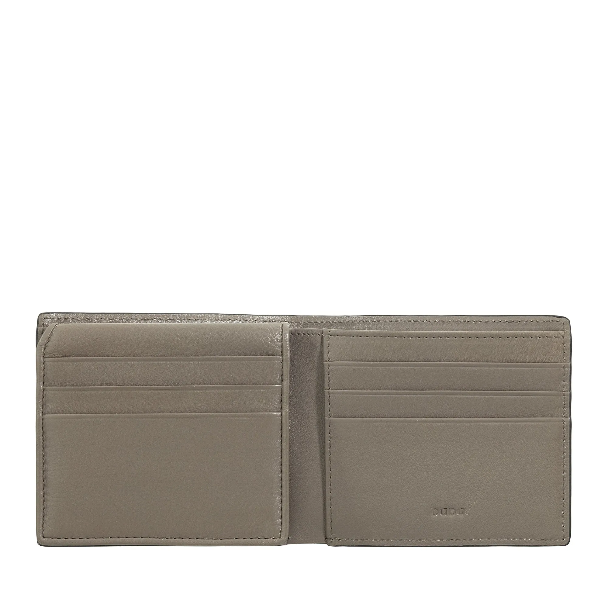 DUDU Small RFID men's portfolio in printed leather, cards holder wallets with internal flap, without front door, pocket with retina