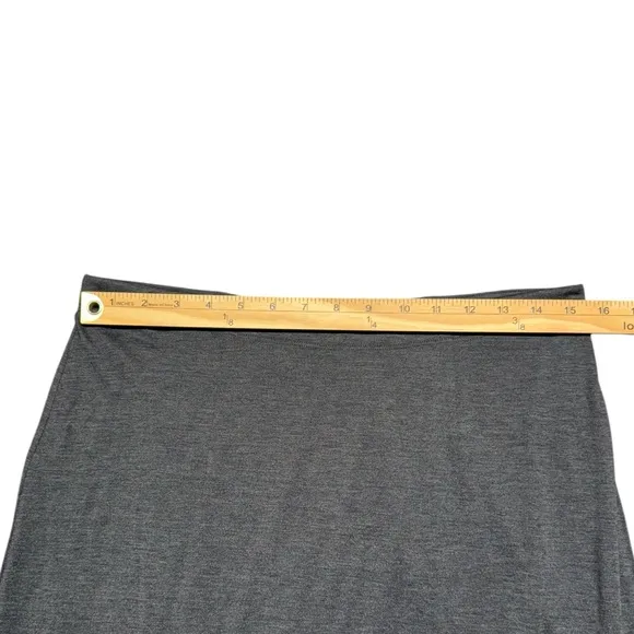 Eileen Fisher Silk Blend Midi Skirt Womens Medium Gray Elastic Waist Lined