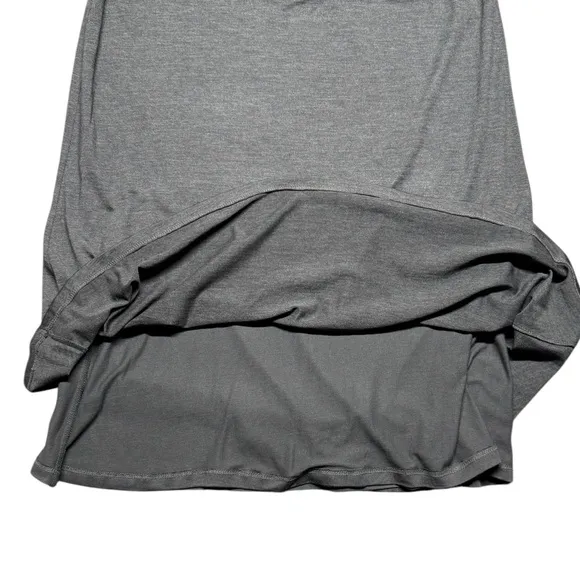 Eileen Fisher Silk Blend Midi Skirt Womens Medium Gray Elastic Waist Lined