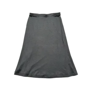 Eileen Fisher Silk Blend Midi Skirt Womens Medium Gray Elastic Waist Lined