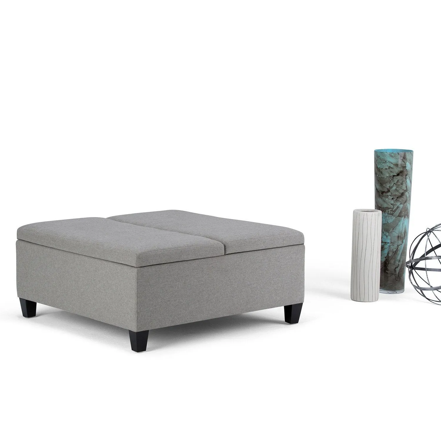 Ellis Table Ottoman in Linen