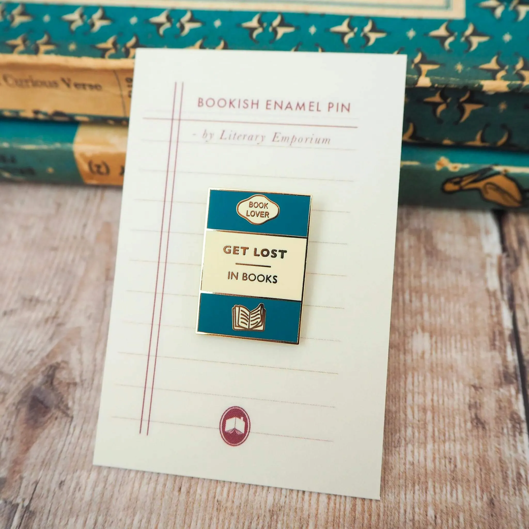 Enamel Pin - Book brooch - Get lost in books
