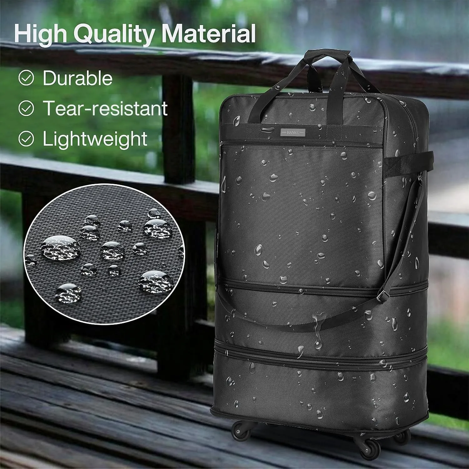 Expandable Foldable Luggage Bag without Telescoping Handle