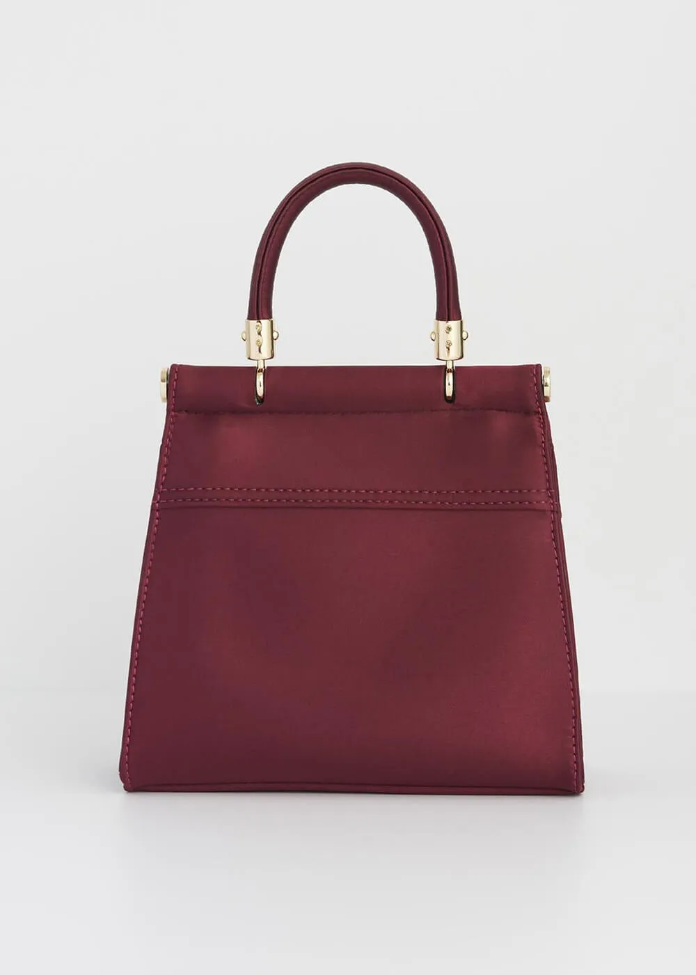 Fable England Fox & Mushroom Satin Bag Burgundy