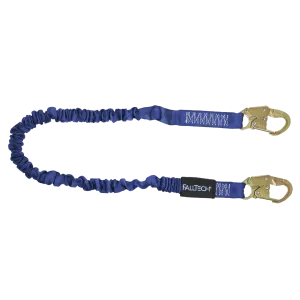 FallTech 8240 4½' to 6' ElasTech® Energy Absorbing Lanyard, Single-leg with Steel Snap Hooks (each)