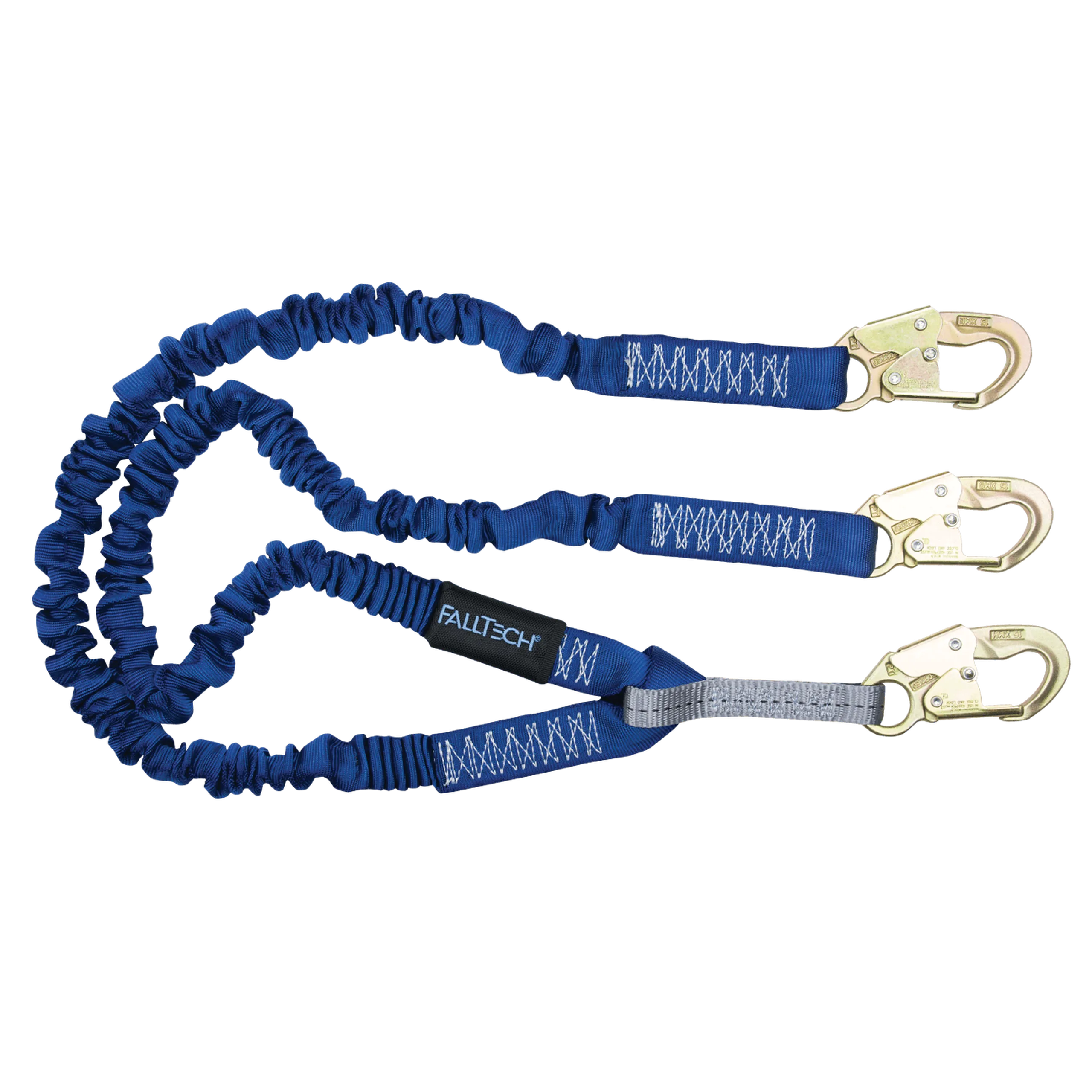 FallTech 8240Y 4½' to 6' ElasTech® Energy Absorbing Lanyard, Double-leg with Steel Snap Hooks (each)