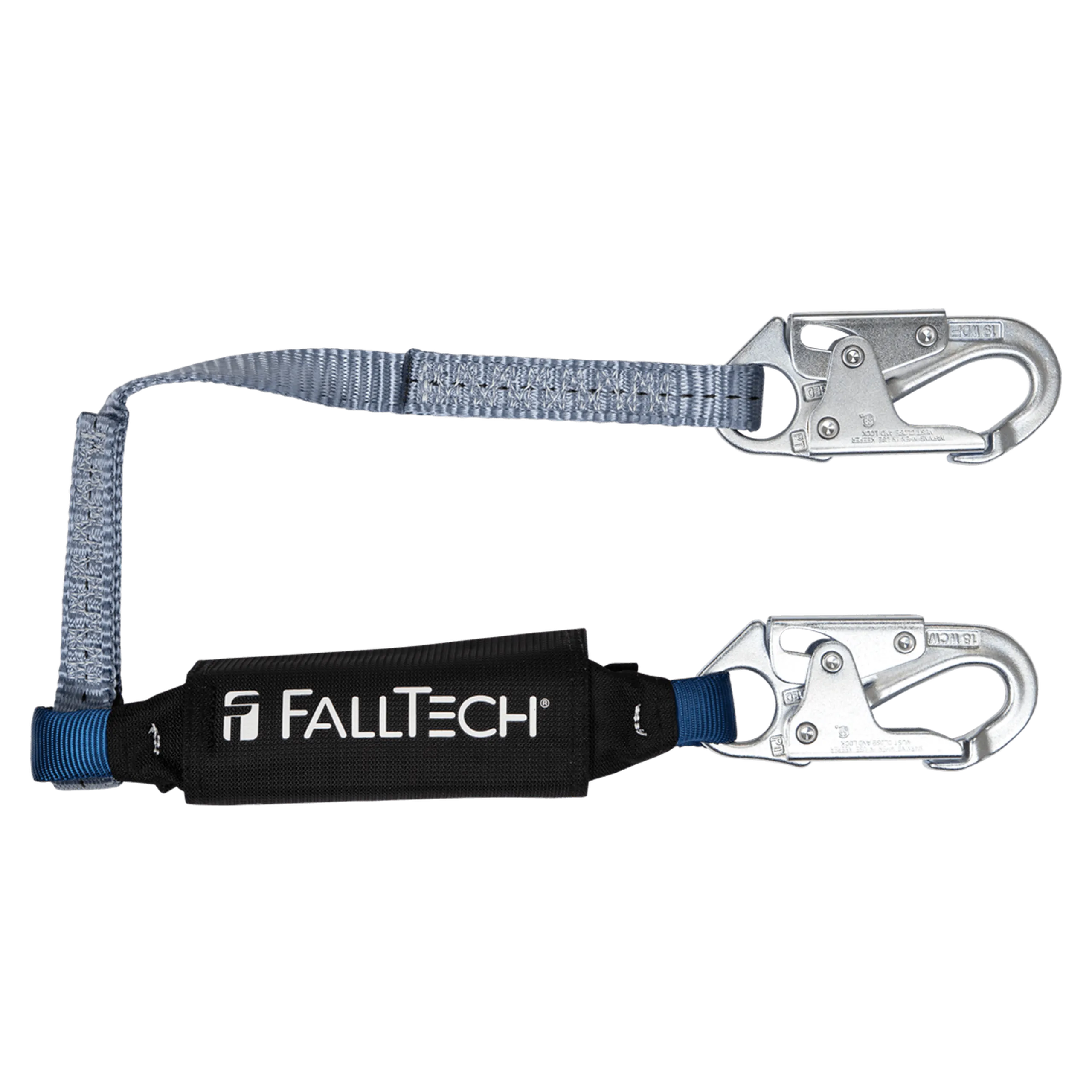 FallTech 8253 3' ViewPack® Energy Absorbing Lanyard, Single-leg with Steel Snap Hooks (each)