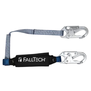 FallTech 8253 3' ViewPack® Energy Absorbing Lanyard, Single-leg with Steel Snap Hooks (each)