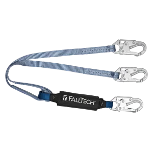 FallTech 826084 4' ViewPack® Energy Absorbing Lanyard, Double-leg with Steel Snap Hooks (each)