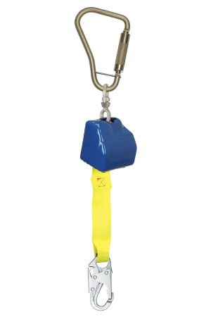 FallTech 82624 8' Web Retractor with Steel Snap Hook, Includes Large Size Steel Anchorage Carabiner (each)