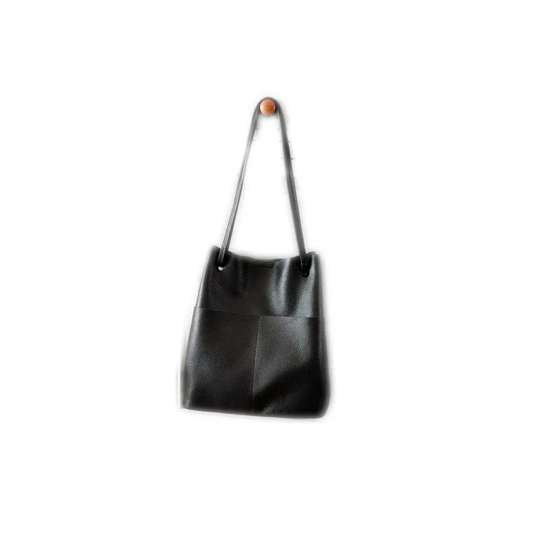 Fashion Womens White Leather Tote Bag Vertical Green Shoulder Tote Bag Bucket Tote For Women