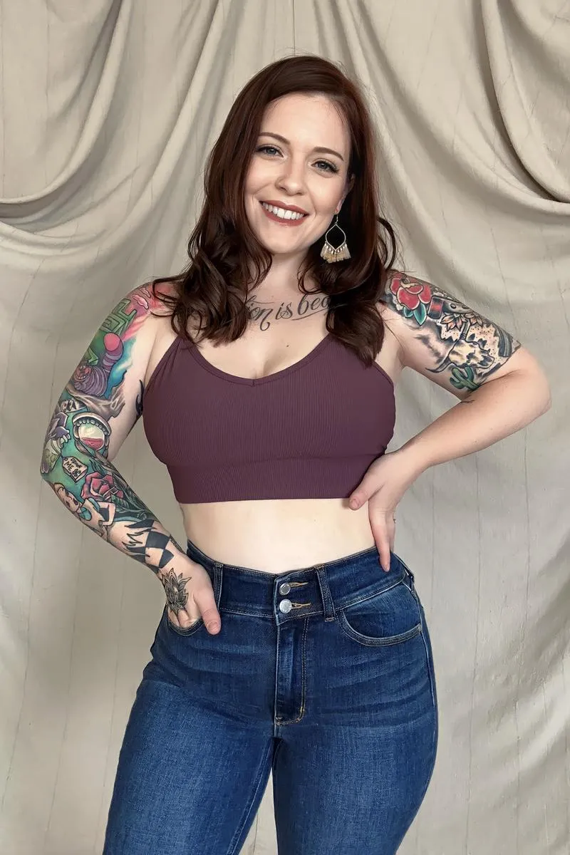 FawnFit Solid Ribbed Bralette