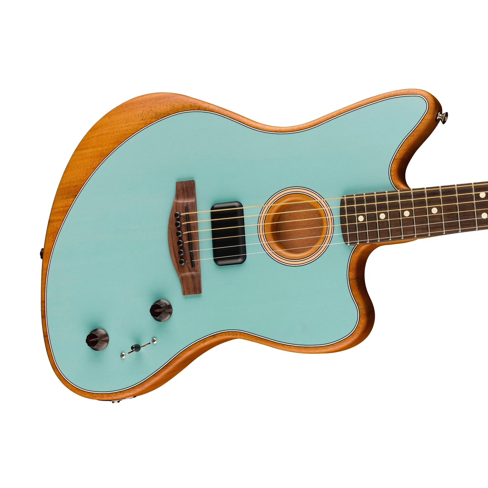 Fender Acoustasonic Player Jazzmaster Electric Guitar, Ice Blue