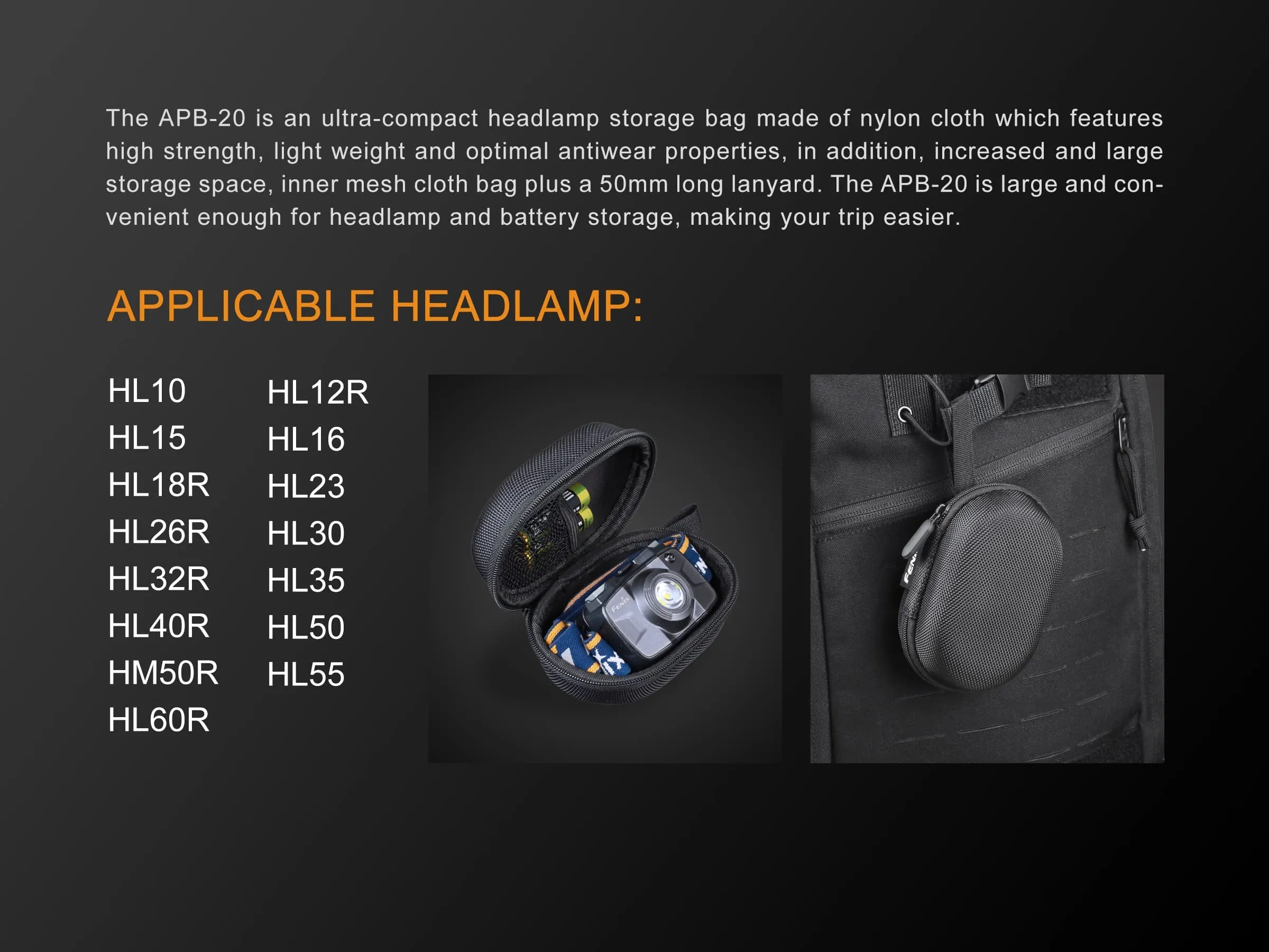 FENIX APB-20 Headlamp Carry Case
