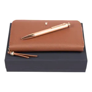 FESTINA FPBL222Y-Set Mademoiselle Light Brown (ballpoint pen & travel purse)