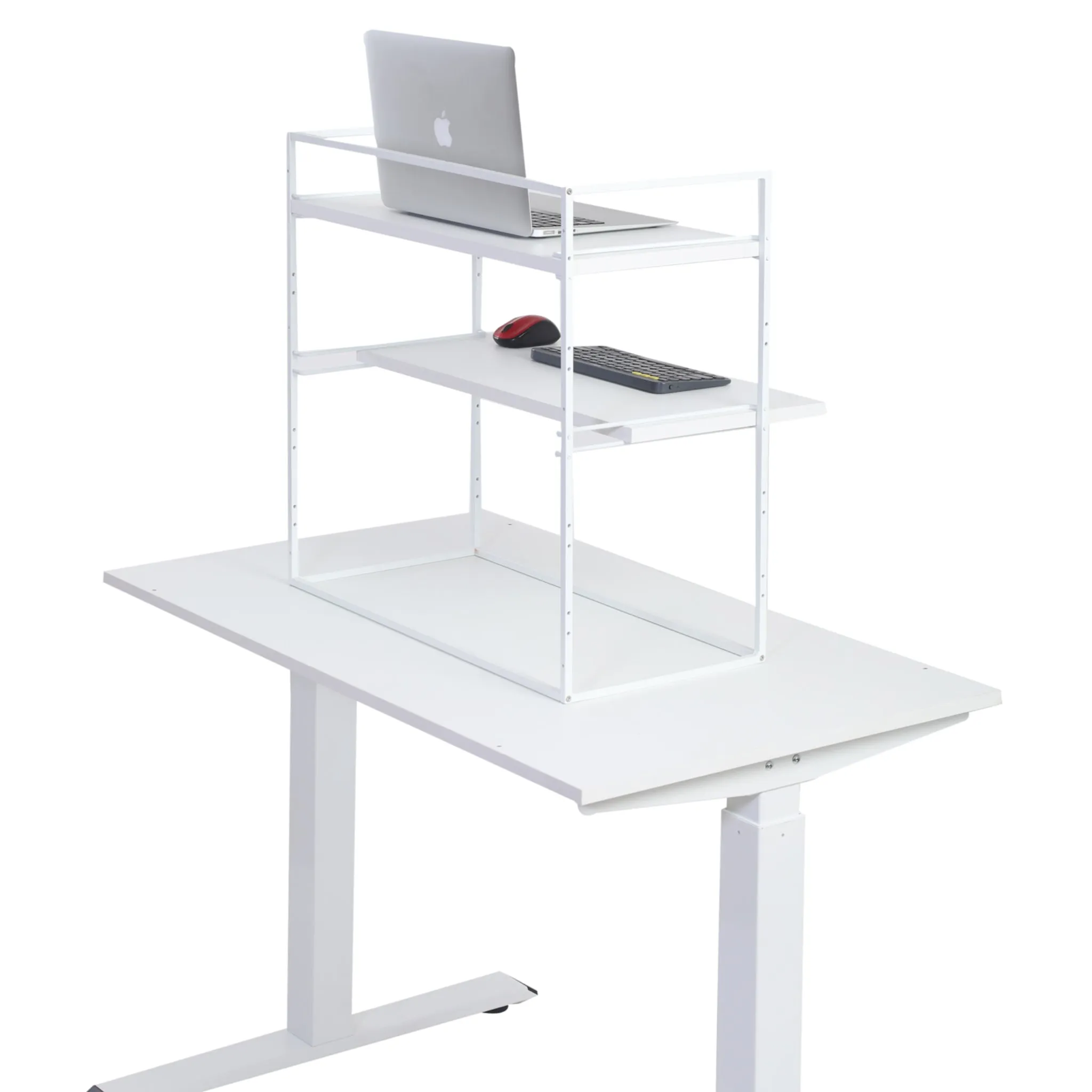 Fitizen Zen Height Adjustable Table, White & White FITI-150-WW