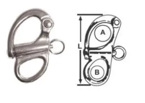 FIXED SNAP SHACKLES - STAINLESS STEEL - 70mm