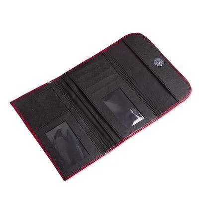 'Flower of the Earth' Brown Leather Trifold Wallet