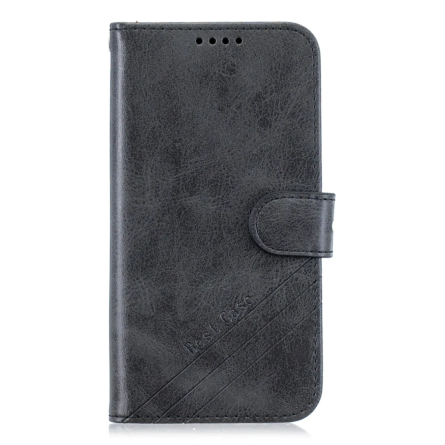 For iPhone 6 plus / 6S plus / 7 plus / 8 plus Denim Pattern Solid Color Flip Wallet PU Leather Protective Phone Case with Buckle & Bracket black