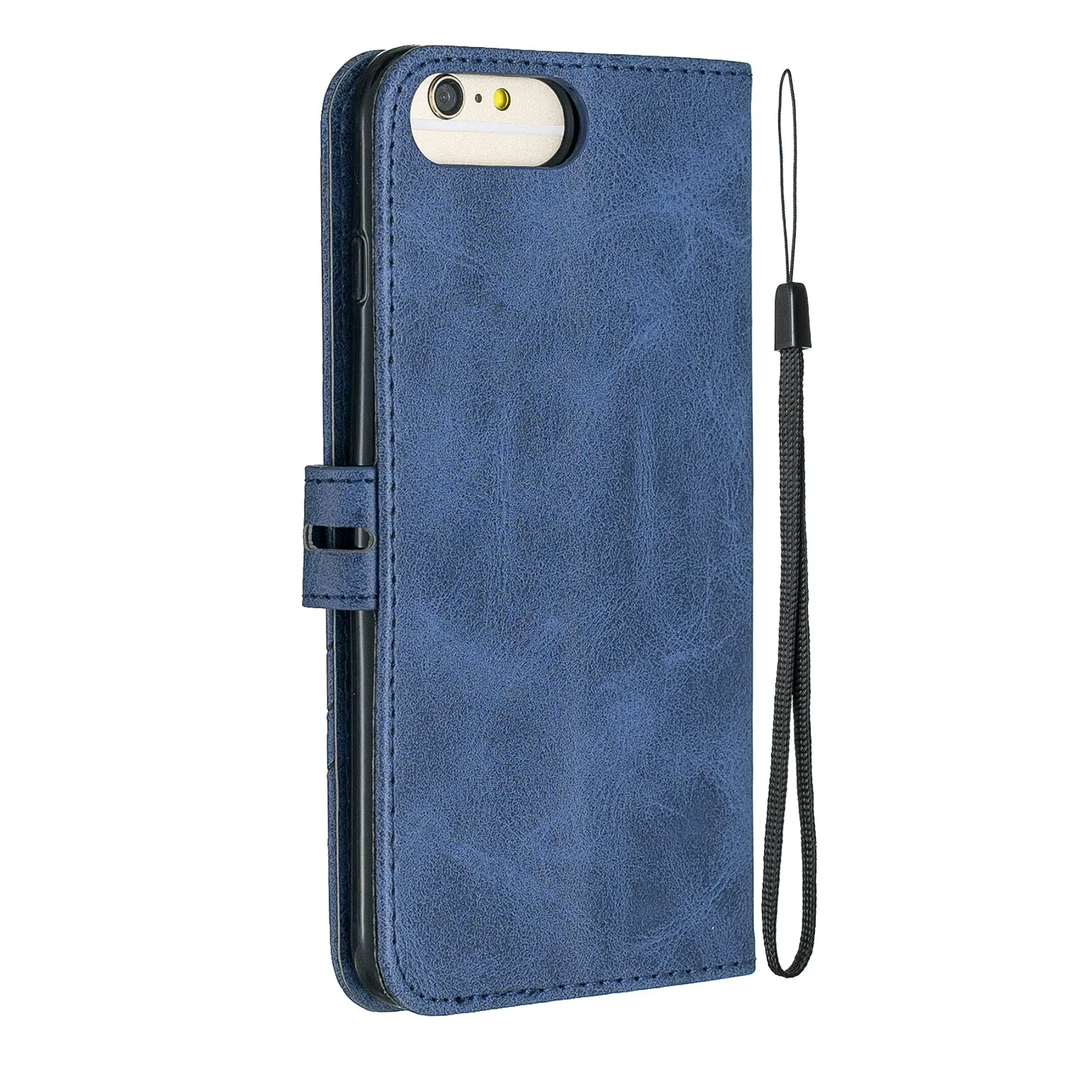 For iPhone 6 plus / 6S plus / 7 plus / 8 plus Denim Pattern Solid Color Flip Wallet PU Leather Protective Phone Case with Buckle & Bracket gray