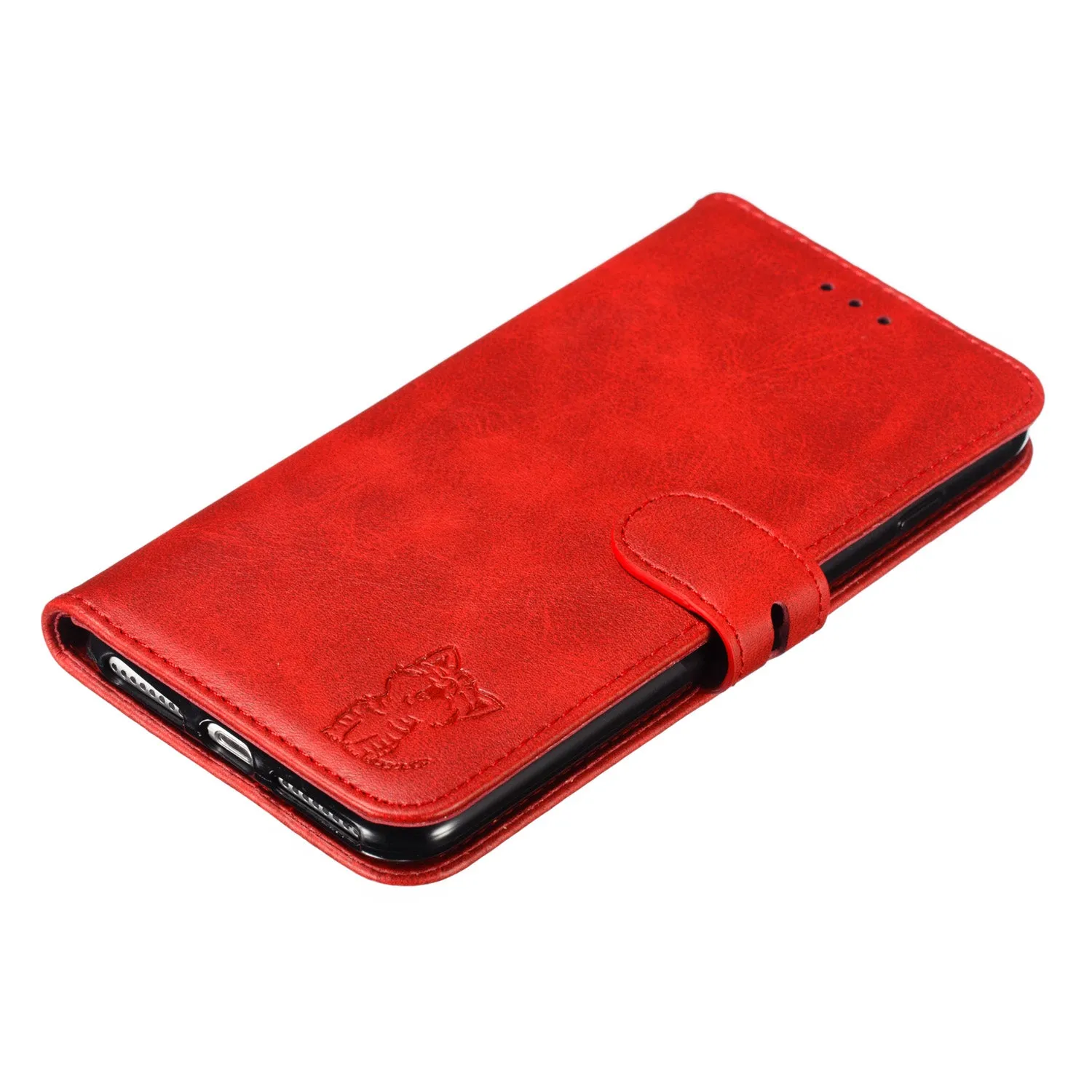 For iPhone 6 plus/6S plus/7 plus/8 plus Wallet-type Cute Cartoon Embossed Happy Cat PU Leather Protective Phone Case with Buckle & Bracket yellow