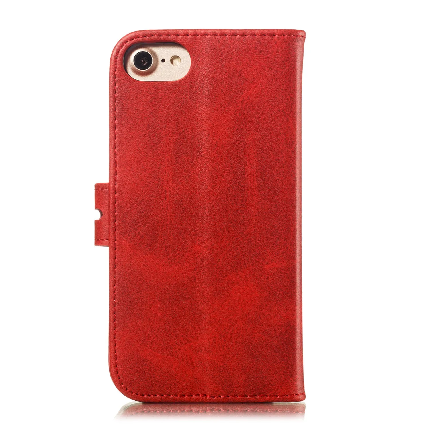 For iPhone 6/6S/7/8 Wallet-type Cute Cartoon Embossed Happy Cat PU Leather Protective Phone Case with Buckle & Bracket gray