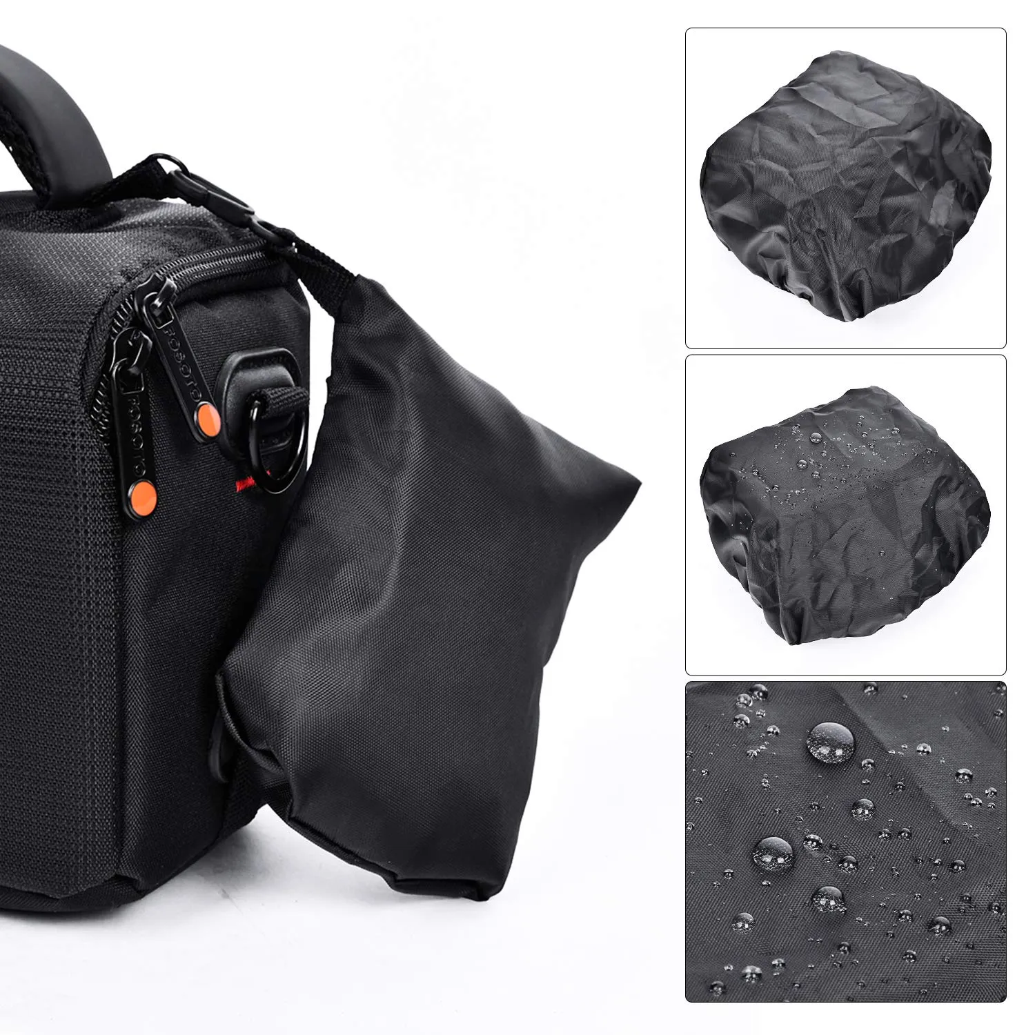 FOSOTO Waterproof Anti-shock Camera Bag, Compatible for Canon Nikon Panasonic Sony Digital Camera