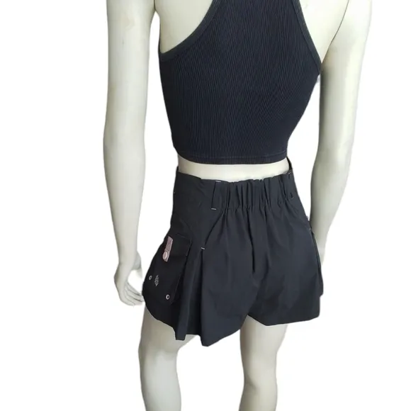 Free People Great Yonder Black Skort With Cargo Pockets NEW