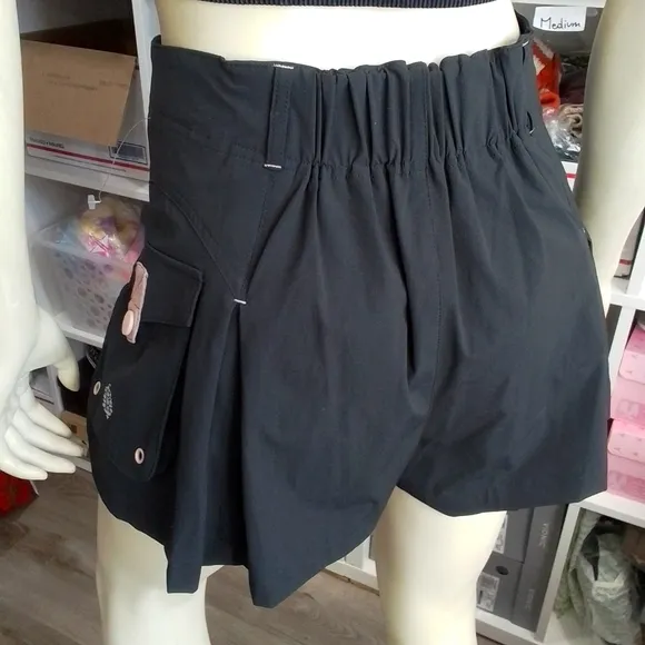 Free People Great Yonder Black Skort With Cargo Pockets NEW