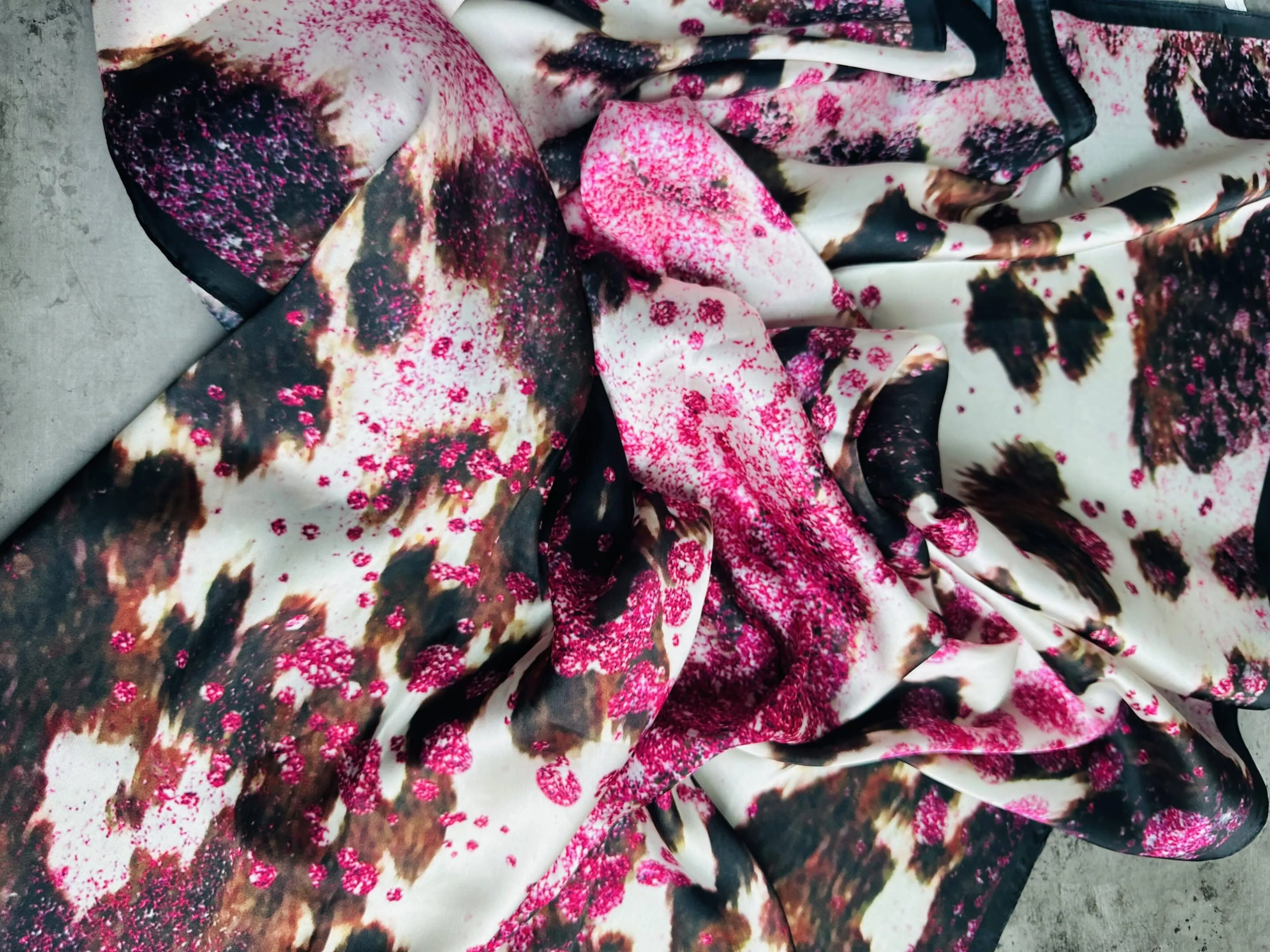 Glimmer Pink Pony Silk Wild Rag