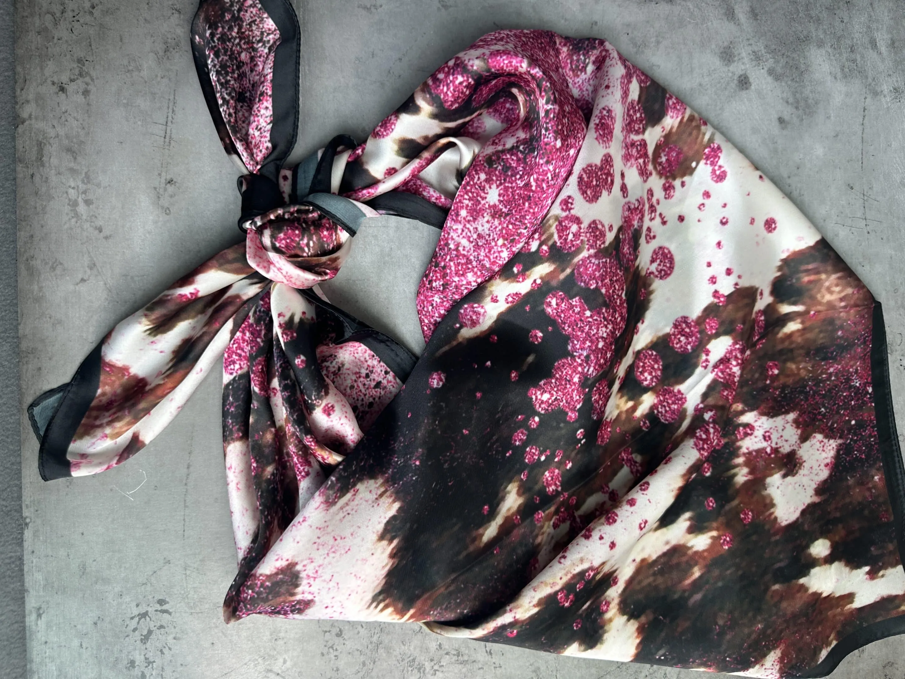 Glimmer Pink Pony Silk Wild Rag