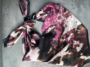 Glimmer Pink Pony Silk Wild Rag