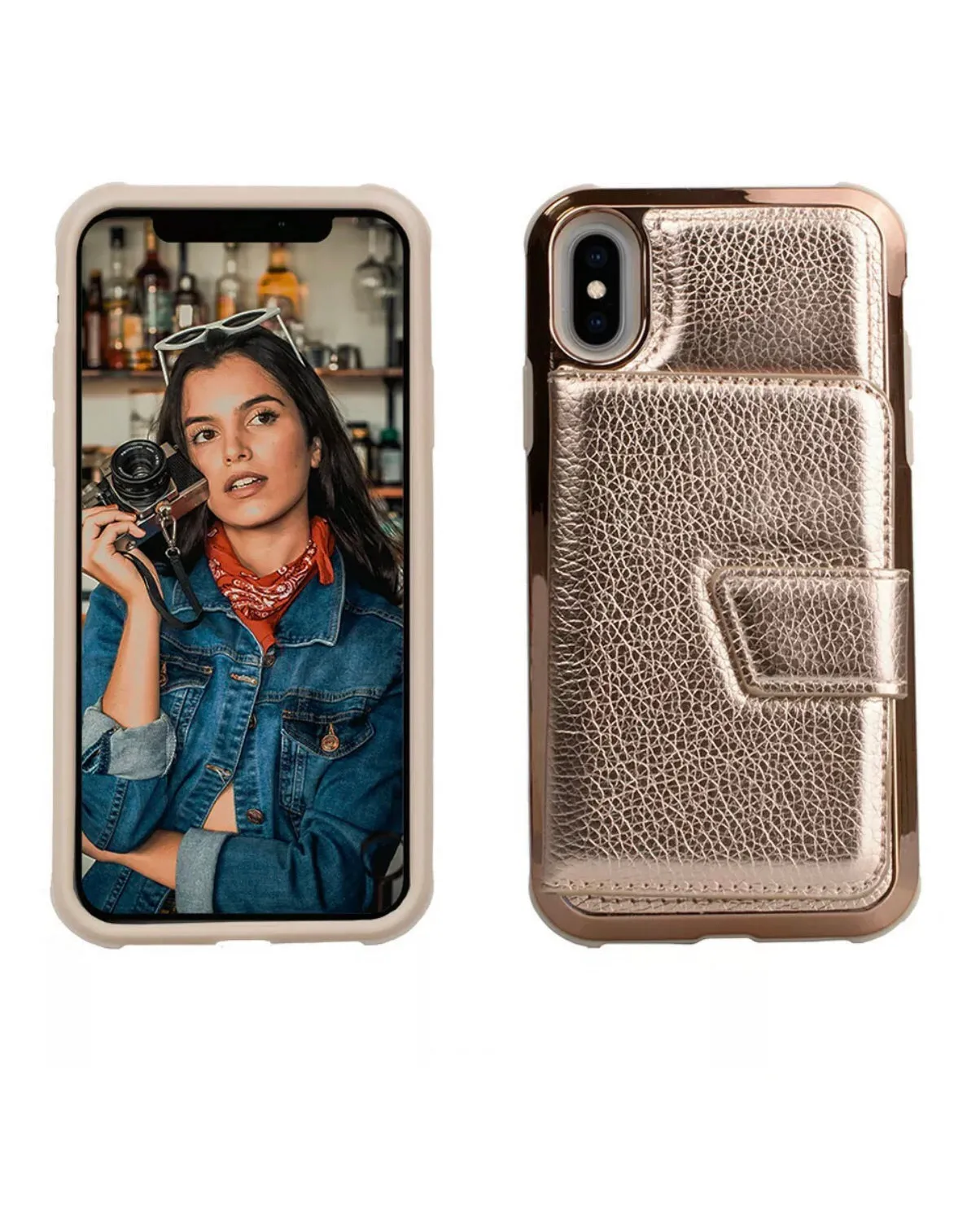 Glitzy 3 in 1 organizer wallet case for IPhone