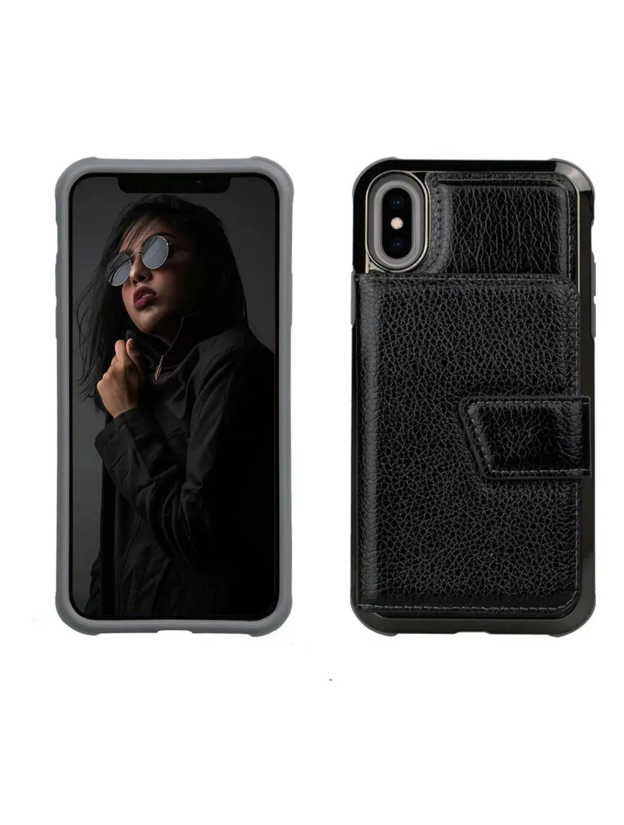 Glitzy 3 in 1 organizer wallet case for IPhone