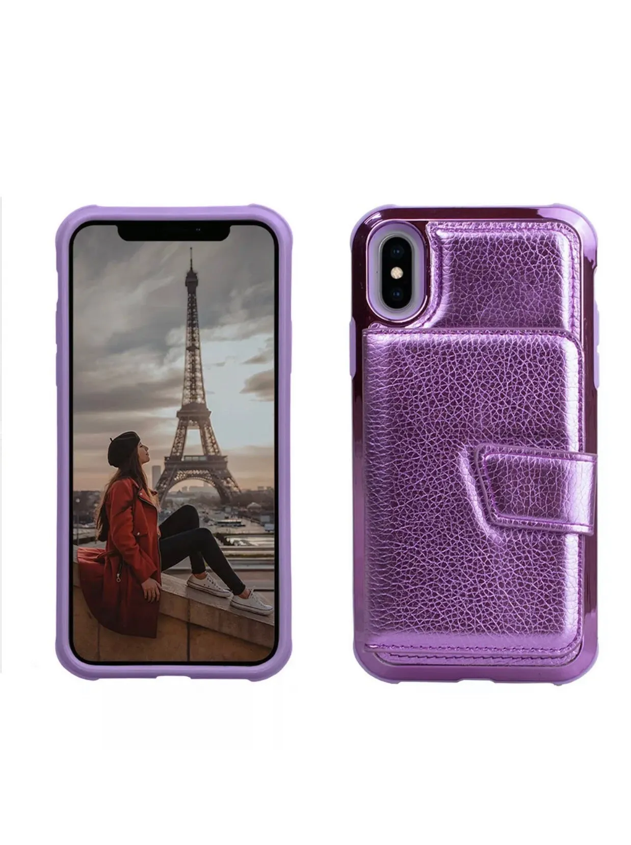 Glitzy 3 in 1 organizer wallet case for IPhone