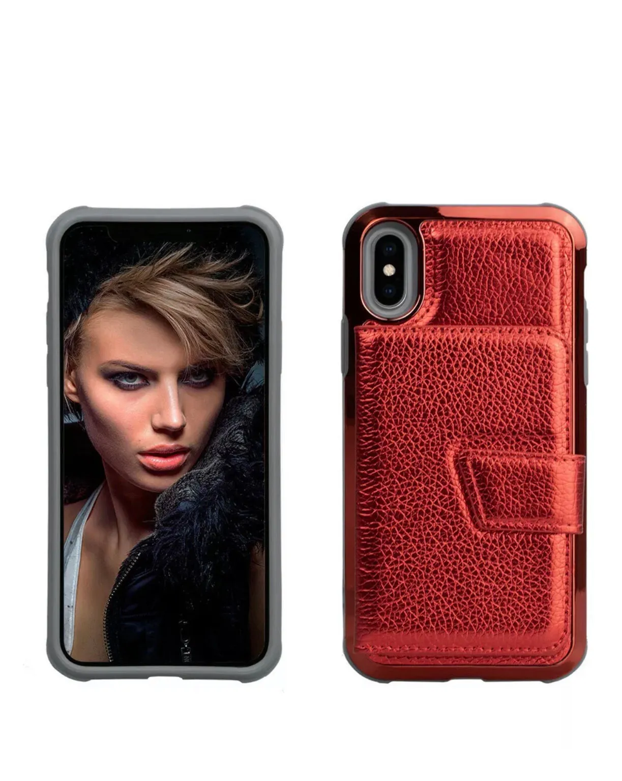 Glitzy 3 in 1 organizer wallet case for IPhone